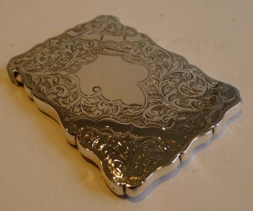 fig 1. Antique English Sterling Silver Visiting Card Case