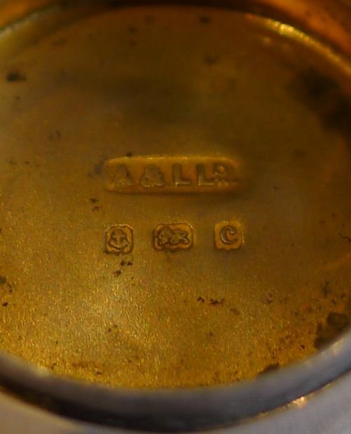 fig 1. Antique English Sterling Silver Pill Box - 1902