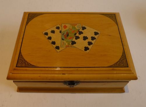 Antique Scottish Mauchline Ware Playing Card Box C.1890