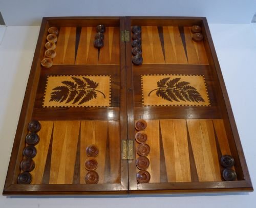 Stunning Rare Irish Killarney Arbutus Chess & Backgammon Board C.1850