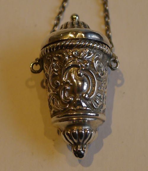 Antique English Sterling Silver Chatelaine Thimble Holder - 1893