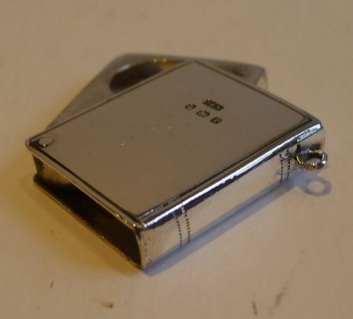 Antique Figural Sterling Silver Postage Stamp Case - Book - 1905