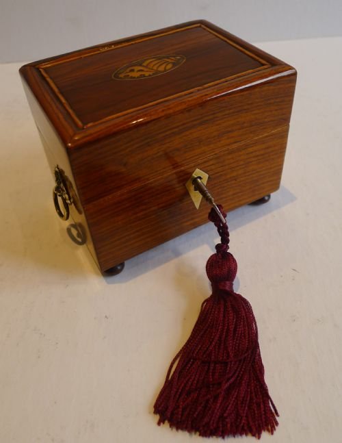 fig 1. Rare Early 19th Century Perfume Bottle Box - Shell Inlaid - Original Labels