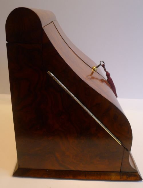 fig 2. Magnificent Shaped Burr Walnut Writing / Stationery Cabinet c.1880