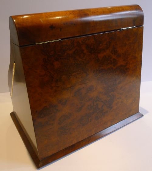 fig 3. Magnificent Shaped Burr Walnut Writing / Stationery Cabinet c.1880