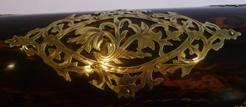 fig 1. Antique English Brass Mounted Coromandel Glove Box c.1860