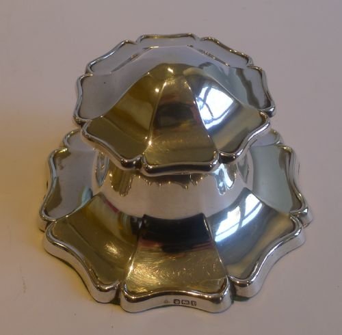 Handsome Antique Sterling Silver Inkwell - Sheffield 1911