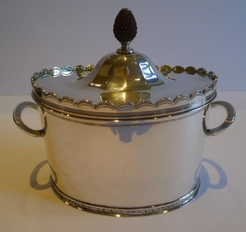 Top Quality Large Silver Plated Tea Caddy by Roberts & Belk of Sheffield -1927