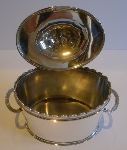 fig 1. Top Quality Large Silver Plated Tea Caddy by Roberts & Belk of Sheffield -1927