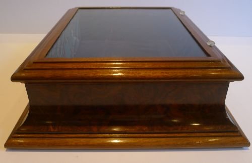 fig 1. Unusual English Victorian Shaped Burr Walnut Display Box c.1860