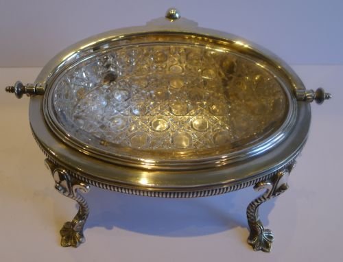 fig 1. Handsome Fern Engraved Revolving Butter Dish c.1880