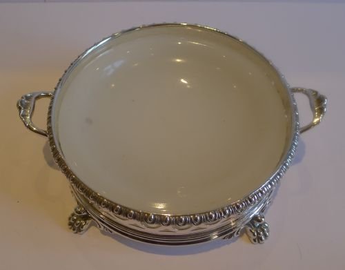 fig 1. Antique English Silver Plate & Glass Caviar Serving Dish c.1890