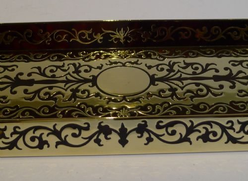 fig 1. Antique English Boulle Pen Tray by Vickery, London c.1860