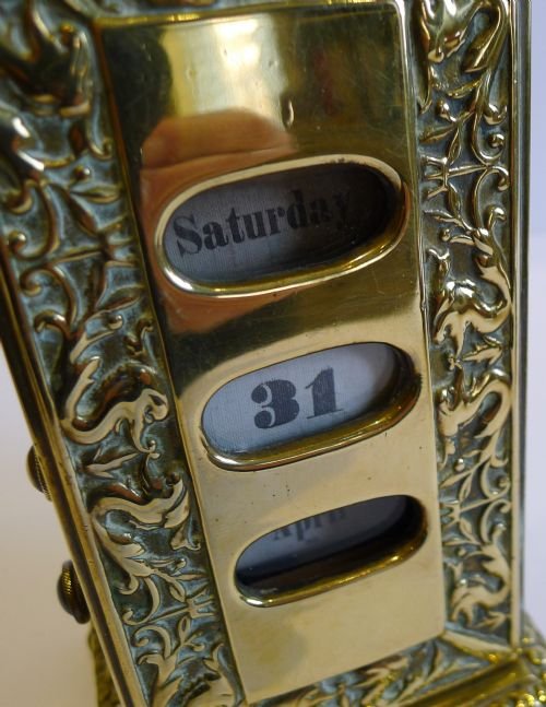 fig 1. Antique English Brass Perpetual Desk Calendar c.1890