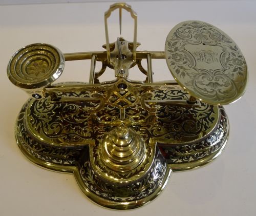 Rare Antique Boulle Letter Scale by Sampson Mordan & Co., London C.1890