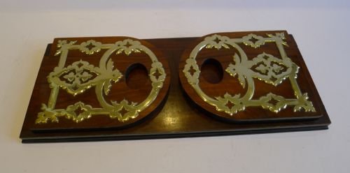fig 1. Antique English Walnut Expanding Book Slide - Brass Mounted c.1860
