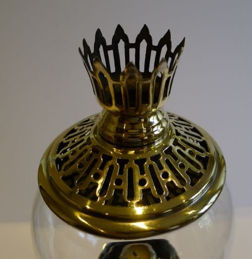 fig 1. Antique English Brass Student's Lamp by Sherwood's of Birmingham c.1910