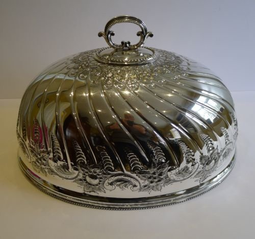 Grandest Antique English Silver Plated Meat or Food Cover C.1880 - 20 Inches.