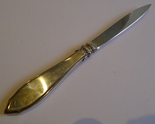 fig 1. Stunning Antique English Sterling Silver & Guilloche Enamel Letter Opener - 1904