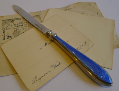 Fabulous Sterling Silver & Guilloche Enamel Letter Opener - 1881