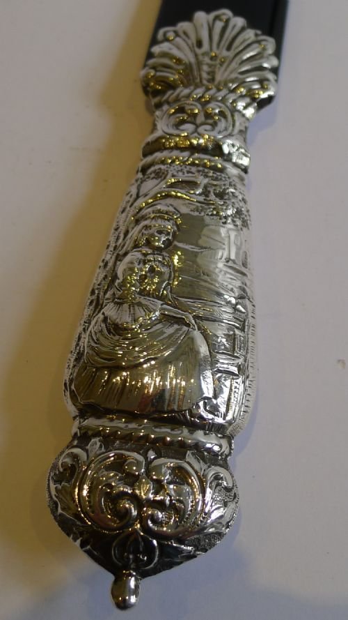 fig 1. Magnificent Antique English Sterling Silver & Tortoiseshell Paper Knife by William Comyns - 15 1/2