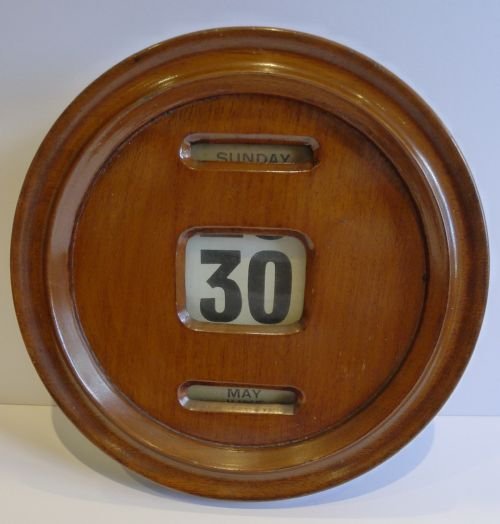 Pristine Antique Mahogany Wall-hanging Perpetual Calendar C.1900