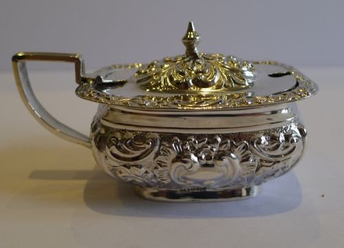 Antique English Sterling Silver Mustard Pot - Birmingham 1899