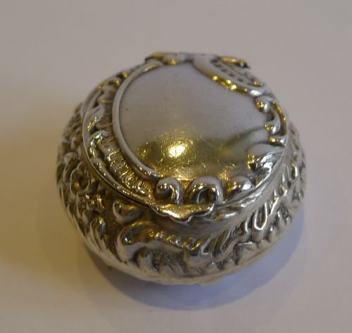 Unusual Antique Sterling Silver Pill Box - Birmingham 1899
