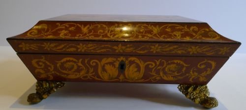 fig 1. Magnificent Regency Penwork Games / Card Box c.1820