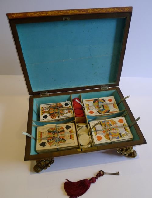 fig 2. Magnificent Regency Penwork Games / Card Box c.1820