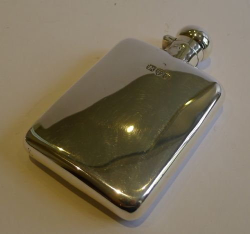 Antique English Sterling Silver Liquor or Hip Flask - Chester 1897