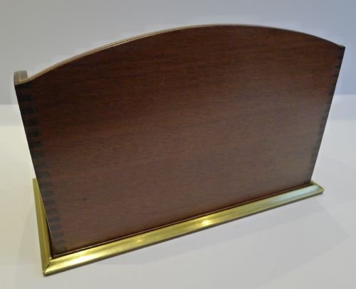 fig 1. Antique French Mahogany & Brass Stationery Caddy / Letter Holder c.1900