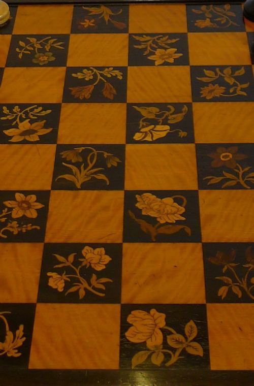 fig 1. The most magnificent Chess Board / Games Box - Marquetry Inlaid c.1830