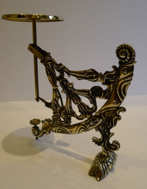 fig 1. Antique French Art Nouveau Brass Postal Scale With Enamel Gauge