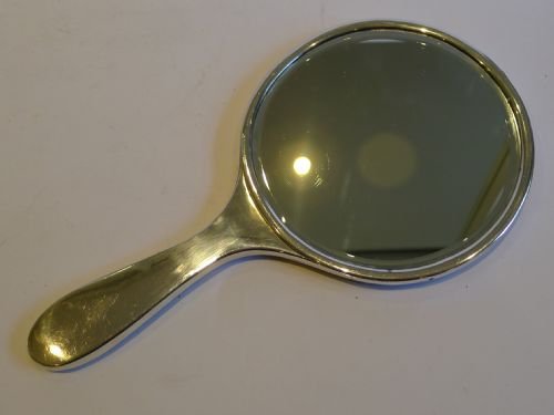 fig 2. Fabulous English Sterling Silver & Tortoise Shell Hand Mirror - Exquisite Inlay