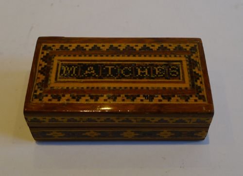 Antique English Tunbridge Ware Matches Box / Vesta C.1870