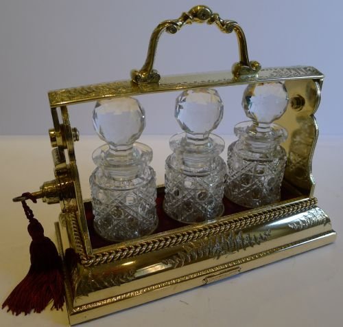 Magnificent Miniature / Perfume Tantalus by Betjemann's, London with Fern Engraving C.1880