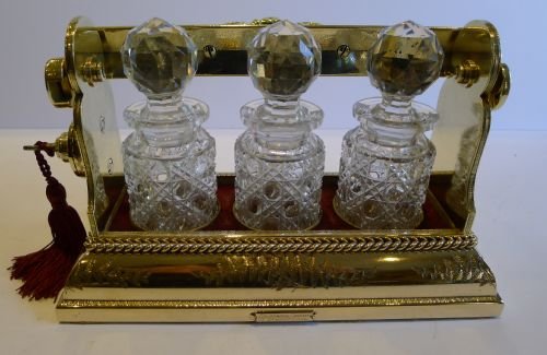 fig 1. Magnificent Miniature / Perfume Tantalus by Betjemann's, London with Fern Engraving c.1880