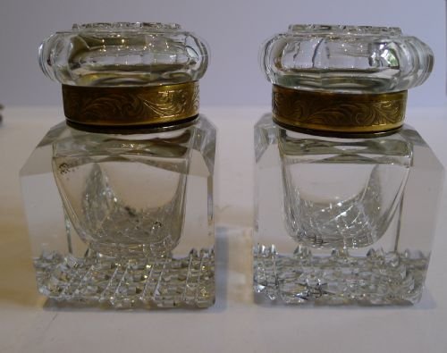 fig 2. Stunning Brass Mounted Coromandel Desk Set / Inkstand / Inkwells c.1870