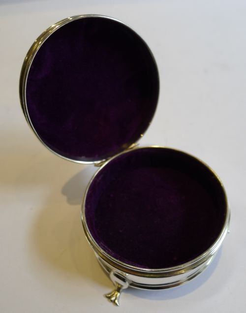 fig 1. Charming Antique Sterling Silver Jewellery Box With Flower Mount -1912