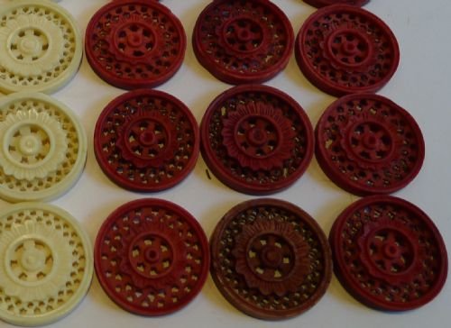 fig 1. Antique Chinese Carved Ivory Backgammon Counter Set c.1820