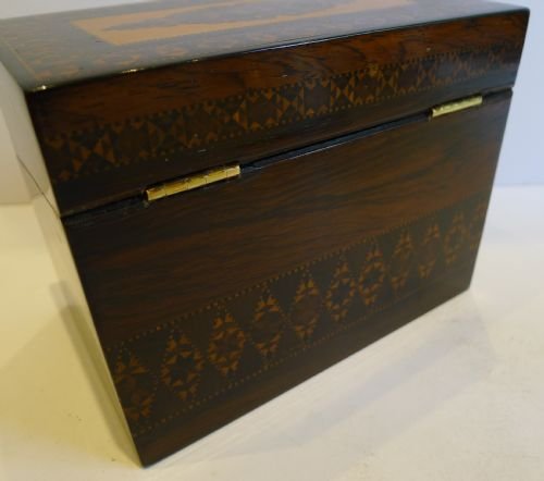 fig 1. English William IV Stickware Tunbridge & Rosewood Stationery Box c.1835