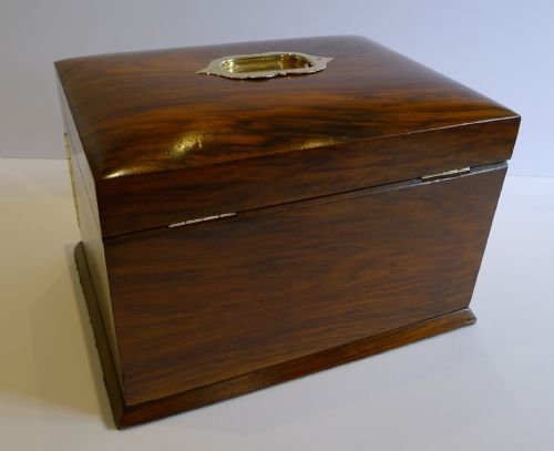 fig 2. Large Antique English Walnut Jewellery Box / Cabinet - Bevelled Glass Doors c.1890
