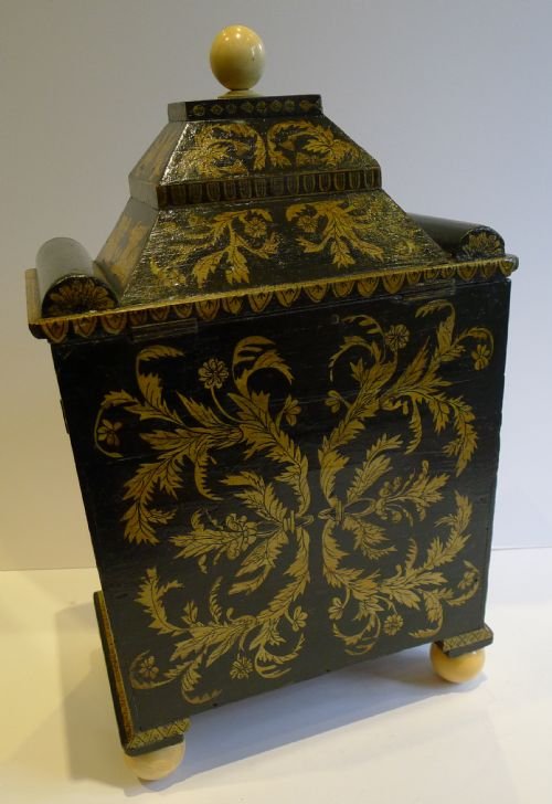 fig 2. Magnificent English Regency Penwork & Ivory Table Cabinet c.1820
