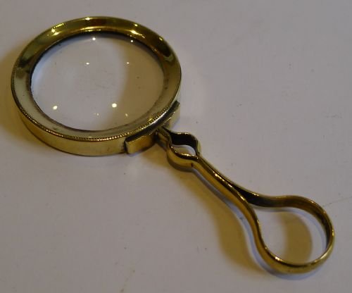 Antique English Brass Magnifying Glass C.1900