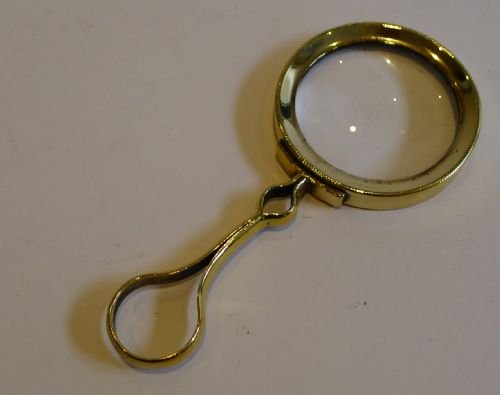 fig 1. Antique English Brass Magnifying Glass c.1900