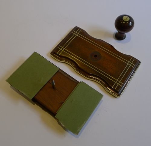 fig 1. Antique English Mahogany & Brass Rolling Desk Blotter - Edwardian