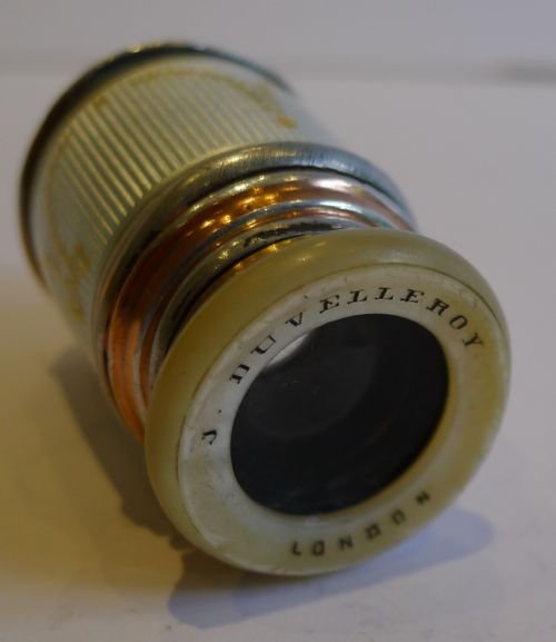 fig 1. Antique English Monocular - White / Silver Guilloche Enamel With Gold Decoration c.1910