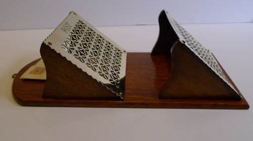 fig 2. Antique English Oak and Brass Post and Delivery Letter Caddy c.1890