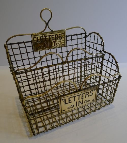 Victorian English Brass Mesh Letters Box or Caddy C.1880